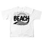 YUM the beachのyumオリジナルロゴ フルグラフィックTシャツの背面