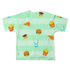 Yokokkoの店のYUMMY!!!(ストライプ） All-Over Print T-Shirt :back