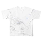 まり子の欲しいもの商店の猫のくらのすけ君と赤ちゃん All-Over Print T-Shirt :back