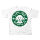 マルプー ラテのlatte with RisaRisa All-Over Print T-Shirt :back