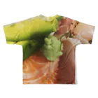 Pchan goodiesの我が家の海鮮丼 フルグラフィックTシャツの背面