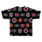 見るな(millna)のジュンカジュエル　ブラック All-Over Print T-Shirt :back