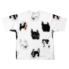 Park a Holic Bostonterrierのボステリセブンくんいっぱい All-Over Print T-Shirt :back