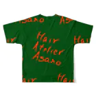 HairAtelierAsanoのHair Atelier Asano full フルグラフィックTシャツの背面