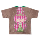 雑貨屋ヨコイマウの花子と根子（はなことねっこ）／バラ フルグラフィックTシャツの背面