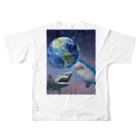 キムチのサメ🦈🌍 フルグラフィックTシャツの背面