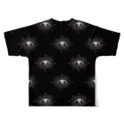 星月猫　徳島洋子の目たくさんTシャツ黒 All-Over Print T-Shirt :back