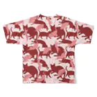 アトリエかのの猫迷彩　カモフラージュ　赤 All-Over Print T-Shirt :back