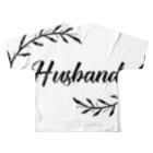 ペアTシャツ屋のシバヤさんのペア(Husband)リーフ_黒 フルグラフィックTシャツの背面