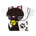 KittenCollar@仔猫の首輪の黒猫マーク All-Over Print T-Shirt :back