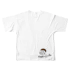 HappyGorillaのハッピーゴリラ　テニスしよう All-Over Print T-Shirt :back