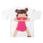 古都の葉の謝謝!チャイナっ子 フルグラフィックTシャツの背面