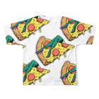 Mieko_Kawasakiの欲望のピザ🍕　GUILTY PLEASURE PIZZA AO TRANSPARENCY All-Over Print T-Shirt :back