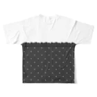 まるいねこのハートカットTシャツ 〜 Black 〜 All-Over Print T-Shirt :back