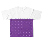 まるいねこのハートカットTシャツ 〜 Purple 〜 フルグラフィックTシャツの背面