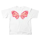 せきね まりのの蝶々の羽(ピンク) フルグラフィックTシャツの背面
