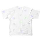 PINK　DINOSAURのゆめかわきょうりゅう(シルエット) All-Over Print T-Shirt :back