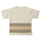 Marks_of_Wanderの角ばった波模様(ベージュ) All-Over Print T-Shirt :back