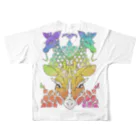 せきね まりのの(ウラ)レインボーきりん🦒🌈 フルグラフィックTシャツの背面