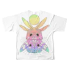 せきね まりのの(ウラ)レインボーうさぎ🐇🌈 フルグラフィックTシャツの背面