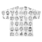 ♡enacoco♡のモノトーンふんわり女子いっぱい All-Over Print T-Shirt :back