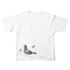 Panda factoryの刺繍の鳩ぽっぽ All-Over Print T-Shirt :back