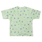 イラストレーター おおでゆかこのTriceratops - green All-Over Print T-Shirt :back