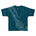 ShikakuSankakuの星座の落書き　青地 フルグラフィックTシャツの背面