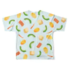 のぐちさきのごーやちゃんぷる(ブルー)両面プリント All-Over Print T-Shirt :back