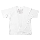 せきね まりのの人間をみまもるねこ(美味しいもの食べよう All-Over Print T-Shirt :back