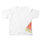 isshiki mayumiのスイカ登山Tシャツフルグラフィック All-Over Print T-Shirt :back