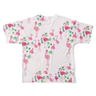 sucre usagi (スークレウサギ）のフラミンゴ〜ゴ〜 フルグラフィックTシャツの背面