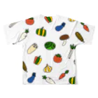 麦畑の野菜イラストvegetable フルグラフィックTシャツの背面
