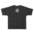 TAIYAKI INSANITYの青海波紋たい焼き　〈弐〉シロクロ フルグラフィックTシャツの背面