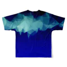 暇つぶしの色彩の午前４時の雪山 All-Over Print T-Shirt :back