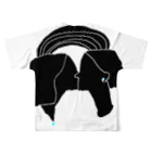 happinessのL kiss - Black All-Over Print T-Shirt :back