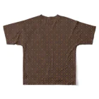 036（オサム）@南阿佐ヶ谷麻雀部のもっと細かい麻雀牌モノグラム（茶色） フルグラフィックTシャツの背面