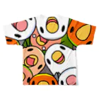 まめるりはことりのみっちりむっちり過密コザクラインコさん【まめるりはことり】 All-Over Print T-Shirt :back