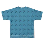 Drecome_Designの野鳥（ブルー） All-Over Print T-Shirt :back