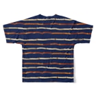 メシテロタイプ（飯テロTシャツブランド）のパンの耳ボーダー All-Over Print T-Shirt :back