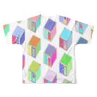 アサヒかーき_建築手記のコンテナカラーグリッチド All-Over Print T-Shirt :back