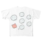 すぎもとゆうまのお店のクラゲの群れに紛れ込むメンダコ フルグラフィックTシャツ