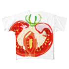 とりごえ雑貨店の水玉トマト フルグラフィックTシャツ