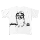 めかぶの指先堂の妻の描いたピアノダヌキ All-Over Print T-Shirt