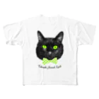 高崎アニマルランドの蝶ネクタイ黒猫 All-Over Print T-Shirt