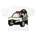 NOMAD-LAB The shopの窓から顔出す婦警さん フルグラフィックTシャツ