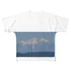 ミラくまの雪山0512横 フルグラフィックTシャツ