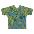 模様濃縮研究所の青黄模様 All-Over Print T-Shirt