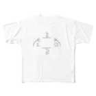 福人ずけの象形文字｢上下左右｣ All-Over Print T-Shirt