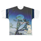 izumimimimimimiの空と木と考えるにゃんこ フルグラフィックTシャツ
